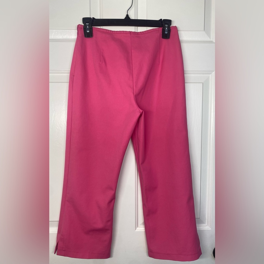 Escada Fuchsia Pink Chino Cropped 7/8 Throusers Pants Size 38 - Picture 2 of 4